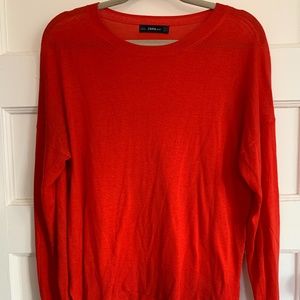 Delightful Red/Orange Lightweight ZARA Sweater